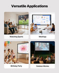 80 Inch Projector Screen with Stand 16:9 4K HD Indoor Outdoor