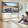 80 Inch Projector Screen with Stand 16:9 4K HD Indoor Outdoor