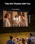 80 Inch Projector Screen 16:9 4K HD Tripod Stand Portable