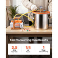 18.93 L Vacuum Chamber with Pump, 3.5 CFM 99 L/min, Single Stage Vacuum Pump, Stainless Steel Degassing Chamber Kit, Tempered Glass Lid, 1.5 m Hose, for Stabilizing Wood Degassing Silicone Resin