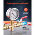 18.93 L Vacuum Chamber with Pump, 3.5 CFM 99 L/min, Single Stage Vacuum Pump, Stainless Steel Degassing Chamber Kit, Tempered Glass Lid, 1.5 m Hose, for Stabilizing Wood Degassing Silicone Resin