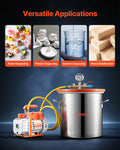 Vacuum Chamber 18.93L Stainless Steel Degassing Kit 3.5CFM Pump