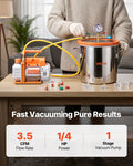 Vacuum Chamber 11.36L Stainless Steel Pump 99L/min Degassing Resin