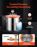 Vacuum Chamber 11.36L Stainless Steel Pump 99L/min Degassing Resin