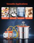 Vacuum Chamber 11.36L Stainless Steel Pump 99L/min Degassing Resin