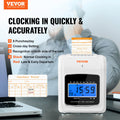 Punch Time Clock Machine Employee Tracker 6 Punches Day 102 Cards