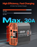 12V 30A DC to DC Battery Charger 375W Lead-Acid Lithium AGM