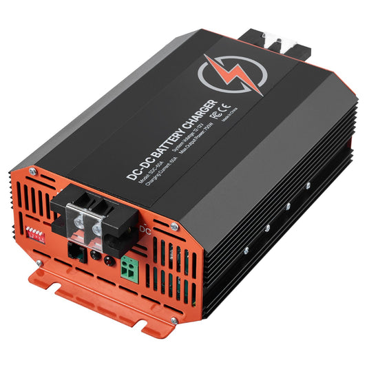 12V 60A DC to DC Battery Charger, 750W, On-Board Battery Charger for Lead-Acid, Lithium, AGM, GEL, and Flooded Batteries, Smart Multi-Stage Charging, for RVs, Commercial Vehicles, Boats, Yachts
