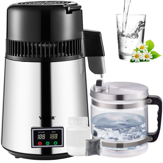 Devanti 750W Water Distiller 0.3Gal/H Stainless Steel Glass Carafe