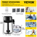 Devanti 750W Water Distiller 0.3Gal/H Stainless Steel Glass Carafe