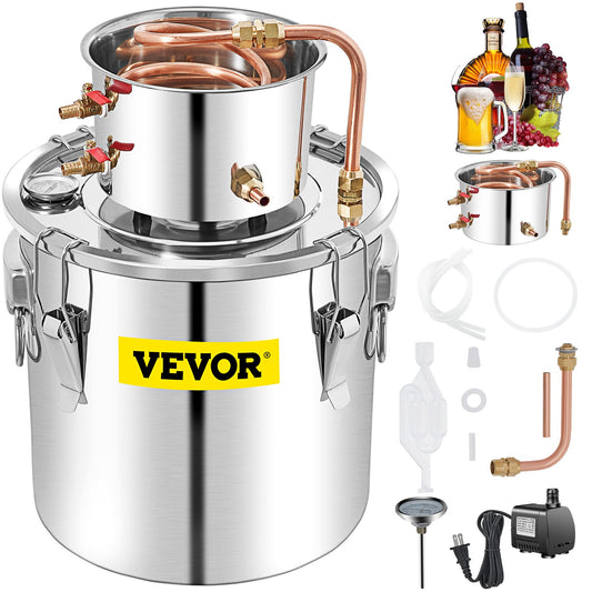 50L Copper Distiller Alcohol Moonshine Still Brewing Water Pump