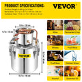 50L Copper Distiller Alcohol Moonshine Still Brewing Water Pump