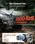 2041kg 12V Electric Winch ATV UTV Steel Wire Rope IP54 Waterproof