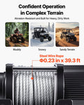 2041kg 12V Electric Winch ATV UTV Steel Wire Rope IP54 Waterproof