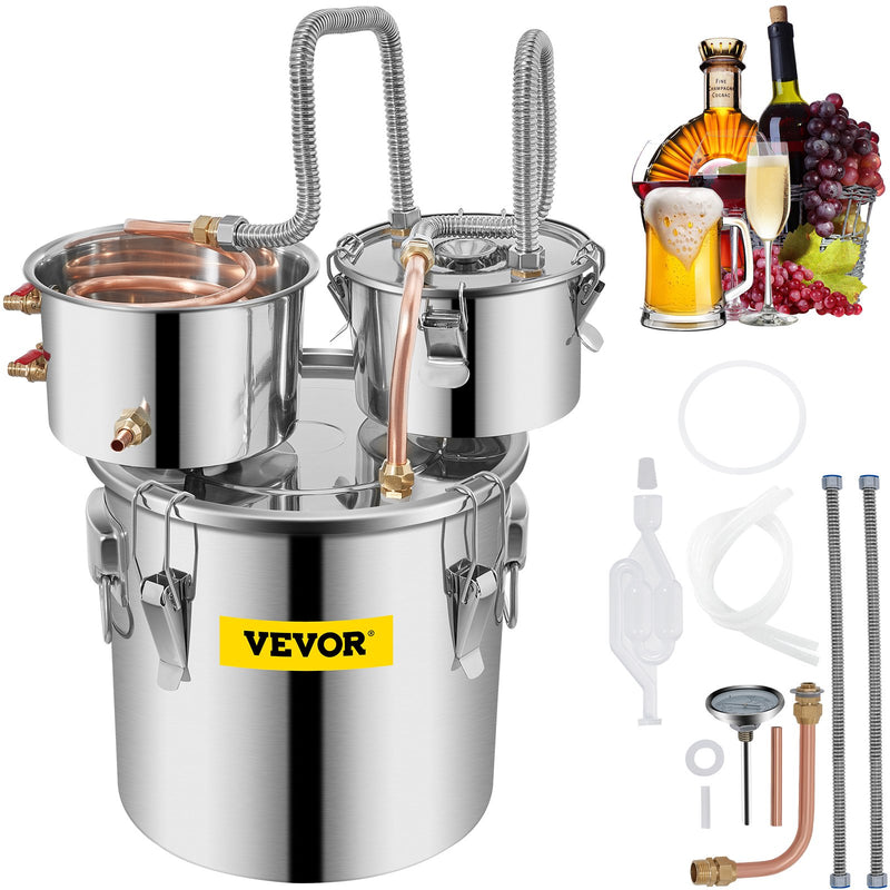 3 Pot 12L Alcohol Distiller Water Wine Boiler Home Brew Still