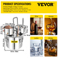 3 Pot 12L Alcohol Distiller Water Wine Boiler Home Brew Still