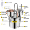 3 Pot 12L Alcohol Distiller Water Wine Boiler Home Brew Still