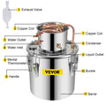 Moonshine Still 12L Stainless Steel Alcohol Distiller Copper Tube Home Brewing