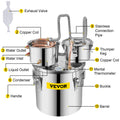 Moonshine Still 5 Gal 21L Stainless Steel Alcohol Distiller Copper Tube