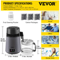 Home Water Distiller 4L Dual Temp Display Grey