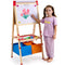 Wooden 3-in-1 Art Easel Kids Double-Sided Magnetic Whiteboard Chalkboard