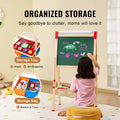 Wooden 3-in-1 Art Easel Kids Double-Sided Magnetic Whiteboard Chalkboard