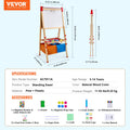 Wooden 3-in-1 Art Easel Kids Double-Sided Magnetic Whiteboard Chalkboard