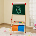 Wooden 3-in-1 Art Easel Kids Double-Sided Magnetic Whiteboard Chalkboard