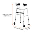 2 in 1 Folding Walker & Removable Armrests, Height Adjustable Foldable Walker with 5