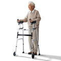 2 in 1 Folding Walker & Removable Armrests, Height Adjustable Foldable Walker with 5