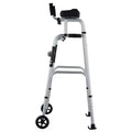 2 in 1 Folding Walker & Removable Armrests, Height Adjustable Foldable Walker with 5