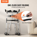 Folding Walker 2in1 Removable Armrests Height Adjustable 5