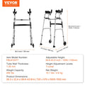 Folding Walker 2in1 Removable Armrests Height Adjustable 5