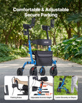 Rollator Walker Foldable Aluminum Seat Mobility Aid 136kg