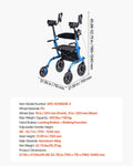 Rollator Walker Foldable Aluminum Seat Mobility Aid 136kg