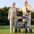Rollator Walker Foldable Aluminum Seat Mobility Aid 136kg