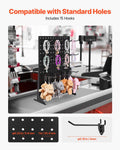 Pegboard Display Stand 43x33cm Black 15 Hooks Retail Shop
