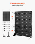 Pegboard Display Stand 43x33cm Black 15 Hooks Retail Shop