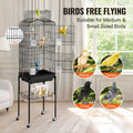 Large Bird Cage 62in Open Top Steel Parakeet Budgie Parrot with Stand