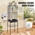 Large Bird Cage 62in Open Top Steel Parakeet Budgie Parrot with Stand