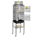 Large Bird Cage 62in Open Top Steel Parakeet Budgie Parrot with Stand