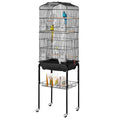 Large Bird Cage 62in Open Top Steel Parakeet Budgie Parrot with Stand