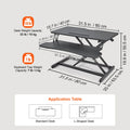 Standing Desk Converter, Two-Tier Stand up Desk Riser, 800 mm Large Sit to Stand Desk Converter,140-510 mm Adjustable Height, for Monitor, Keyboard & Accessories Used in Home Office