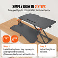 Standing Desk Converter 800mm Two-Tier Adjustable 140-510mm