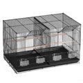 Bird Cage 18in Parakeet Budgie Cockatiel w/Divider 5 Perches Black