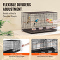 Bird Cage 18in Parakeet Budgie Cockatiel w/Divider 5 Perches Black
