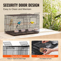 Bird Cage 18in Parakeet Budgie Cockatiel w/Divider 5 Perches Black