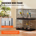 Bird Cage 18in Parakeet Budgie Cockatiel w/Divider 5 Perches Black