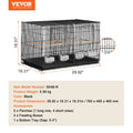 Bird Cage 18in Parakeet Budgie Cockatiel w/Divider 5 Perches Black