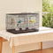 Bird Cage 18in Parakeet Budgie Cockatiel w/Divider 5 Perches Black